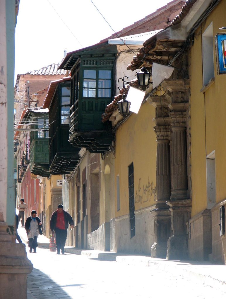 Bolivia. Potosi. Gate i gamlebyen. Foto