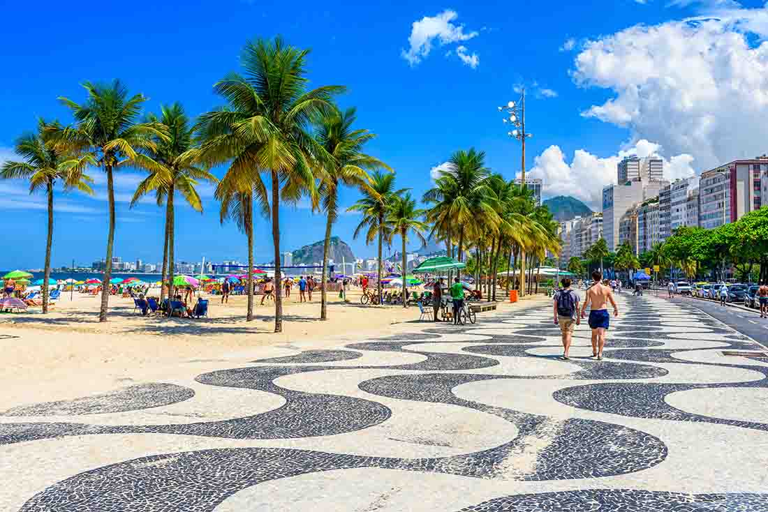 Brasil. Rio de Janeiro. strandpromenade ved Copacabana-strand. Foto