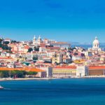 Portugal. Lisboa. Panoramautsikt fra Tejo. Foto