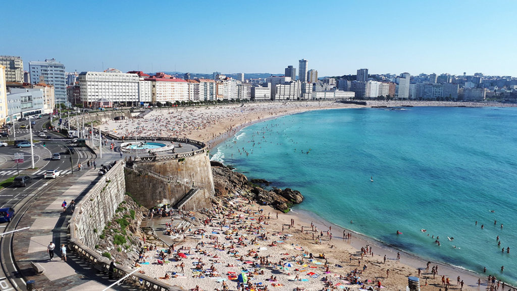 Spania. Galicia. La Coruña bystrand. Foto
