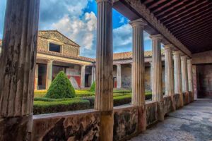 Italia, ruiner av en villa i Pompeii