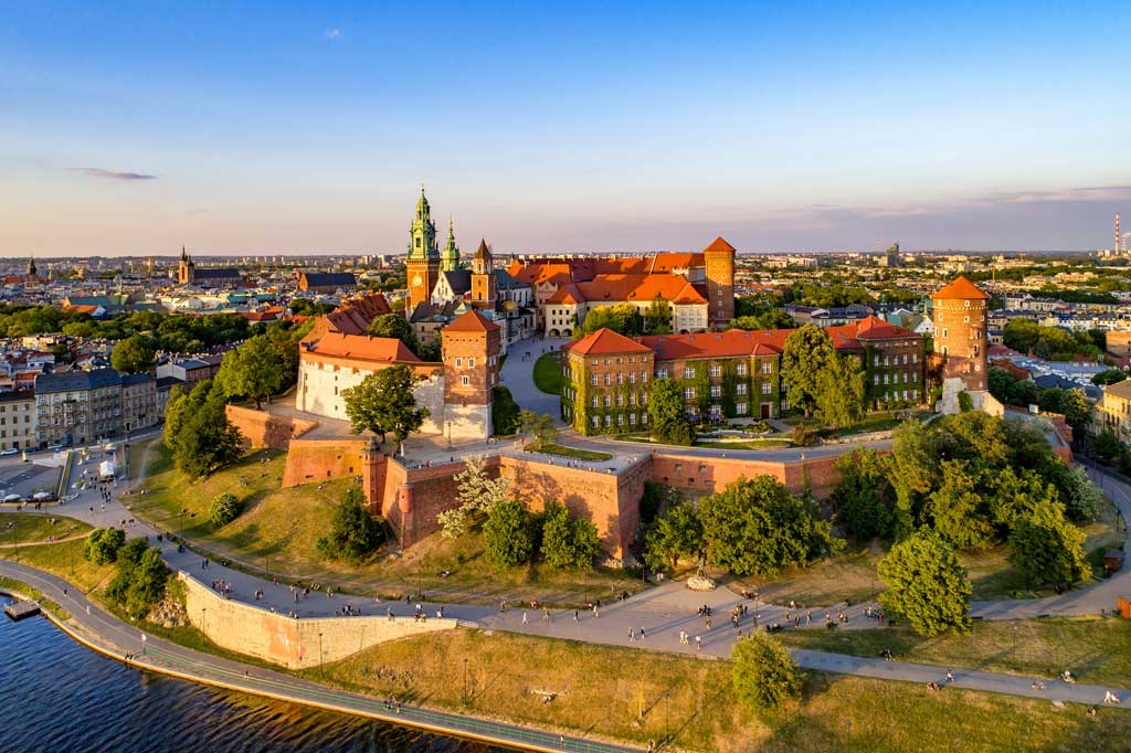 Polen. Krakow. Wawel-slottet og katedralen. Foto