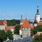 Estland. Tallinn. Gamlebyen. Panorama-utsikt. Foto