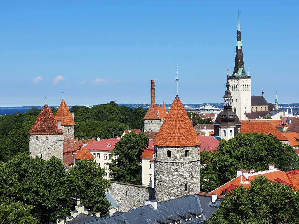 Estland. Tallinn. Gamlebyen. Panorama-utsikt. Foto