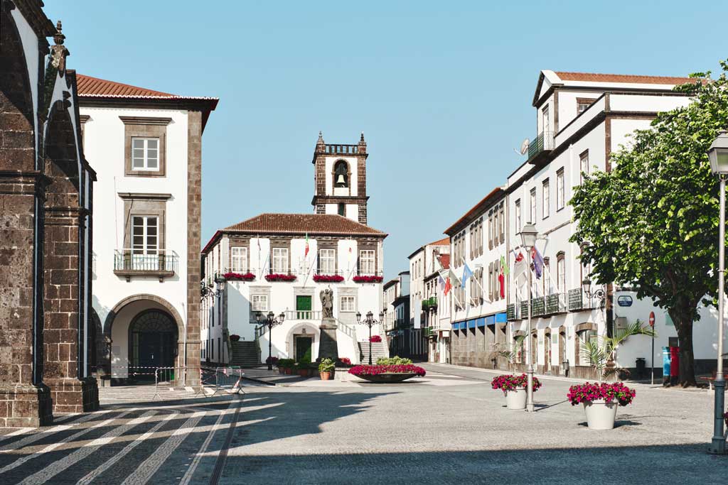 Azorene, Saõ Miguel. Historiske sentrum iPonta Delgada. Foto