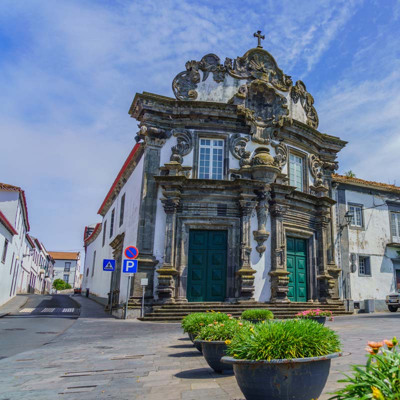 Azorene, Saõ Miguel. Kirken i Ribeira Grande. Foto