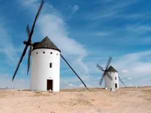 Spania. Castilla La Mancha. Vindmøller. Foto