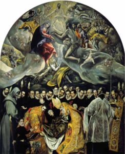 El Grecos mesterverk "Begravelsen av graven Orgaz"(1586–1586). Santo Tome kirken, Toledo .