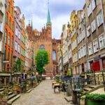 Polen. Gdansk. En stemningsfull gaten i gamlebyen.