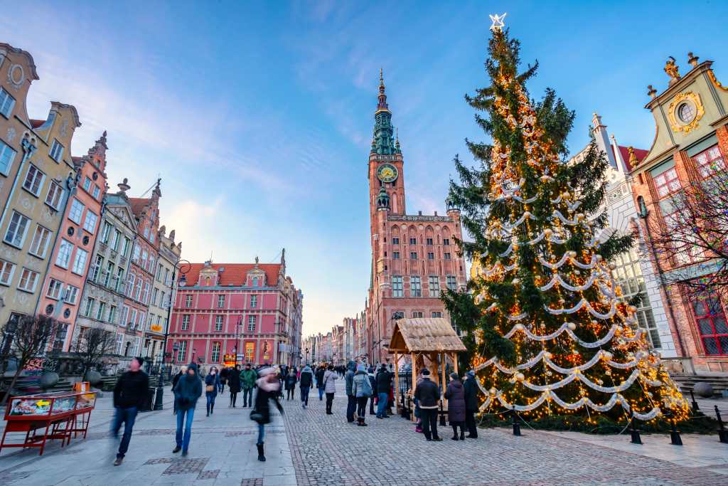 Polen. Gdansk. Juletid.