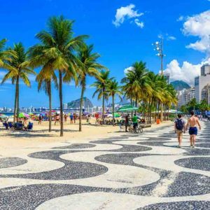 Brasil. Rio de Janeiro. strandpromenade ved Copacabana-strand. Foto